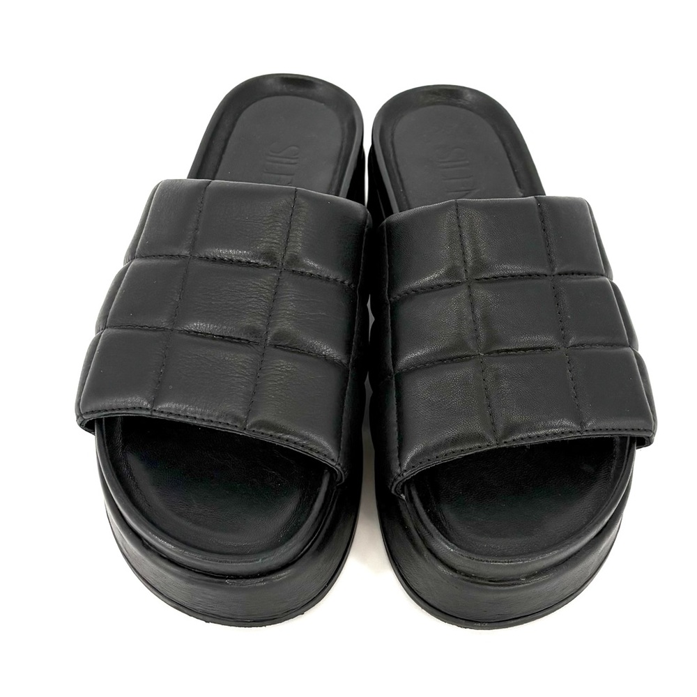 SILENT D Black Quilted Puffy Slide - Picture 3 of 16